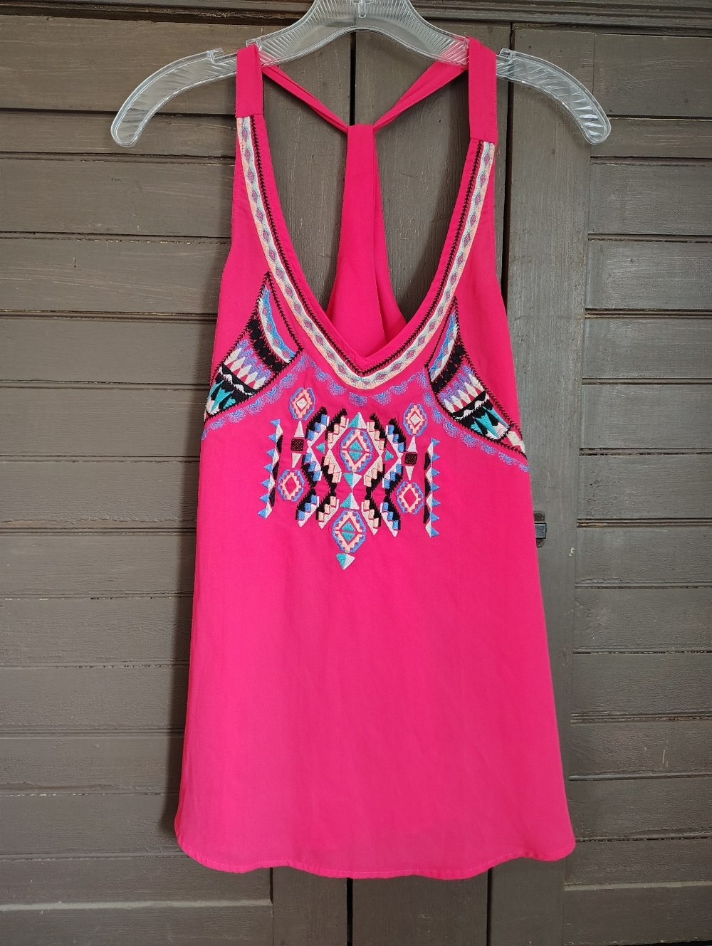Maurices Red Embroidered Halter Style Tank Top Size XL